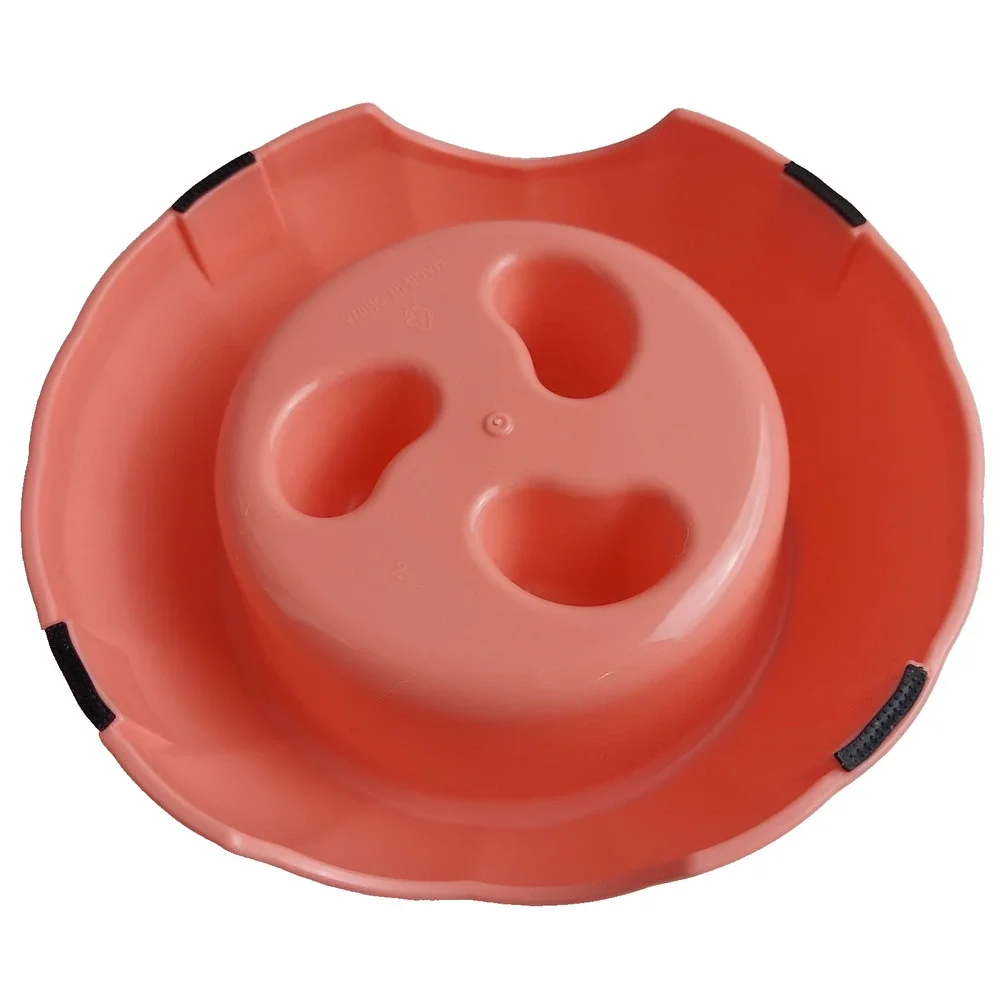Slow Feed Dog Cat Bowl, Pink, Small: 1.5 Cup, Busy Pet Non Slip, 8 Inch Diameter